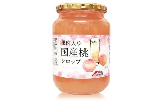 国産桃シロップ(果肉入り) 瓶