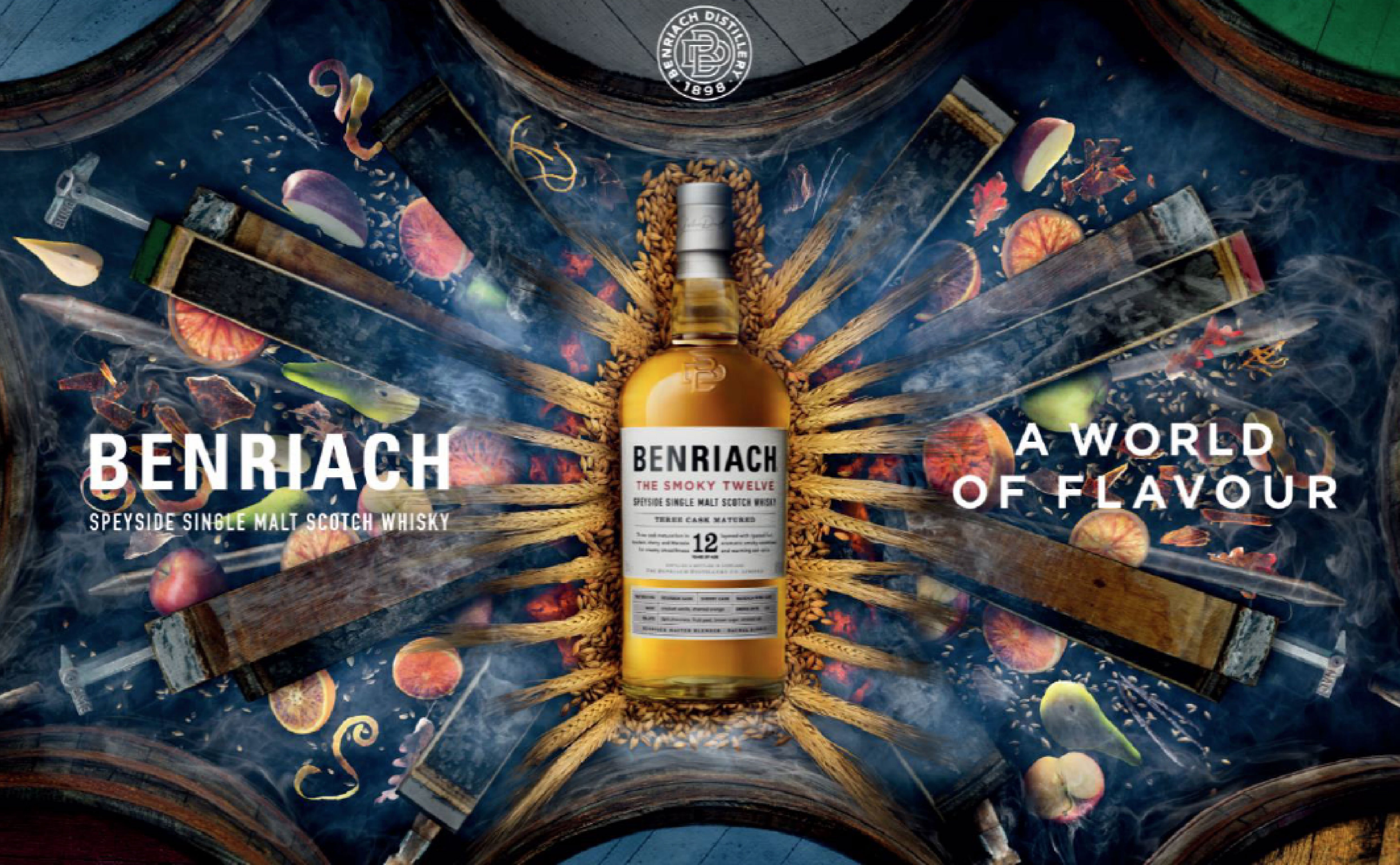 重層的な香りとクリーミーで滑らかなプレミアムシングルモルトウイスキー「ベンリアック 12年 スモーキー」を3本購入で1本プレゼント！